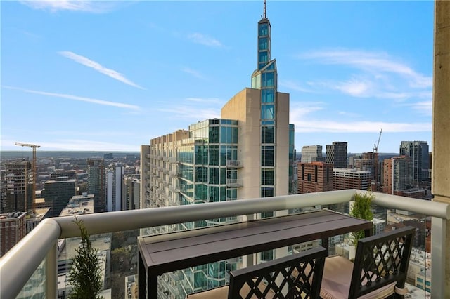 balcony with a view of city