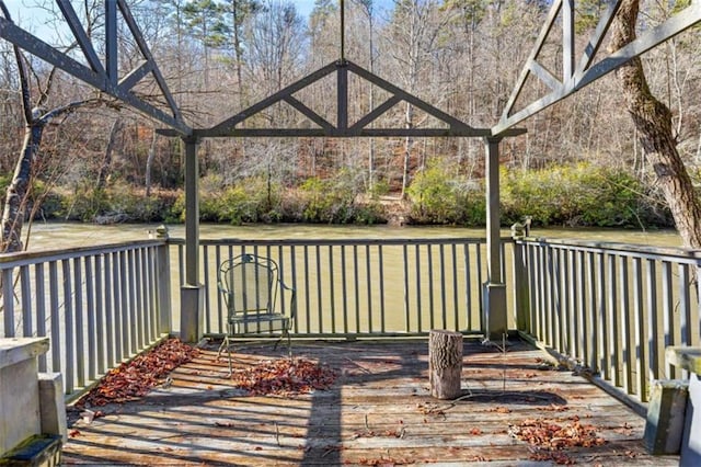 wooden deck with a yard
