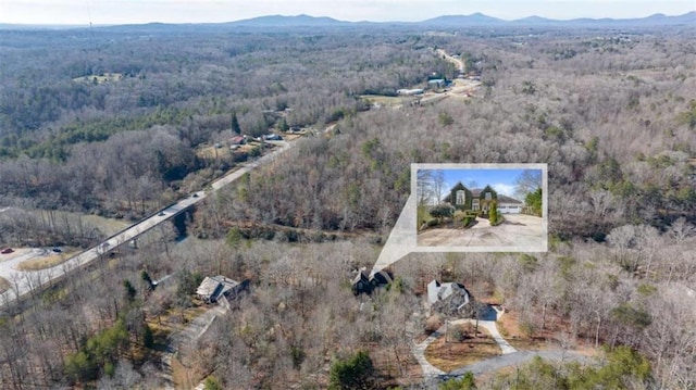 aerial view featuring a mountain view