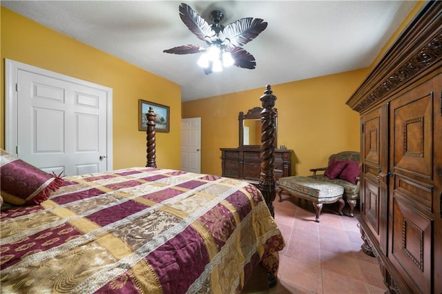790 Friendship Church Rd, Douglasville, GA 30134 - bedroom with tile patterned floors and ceiling fan