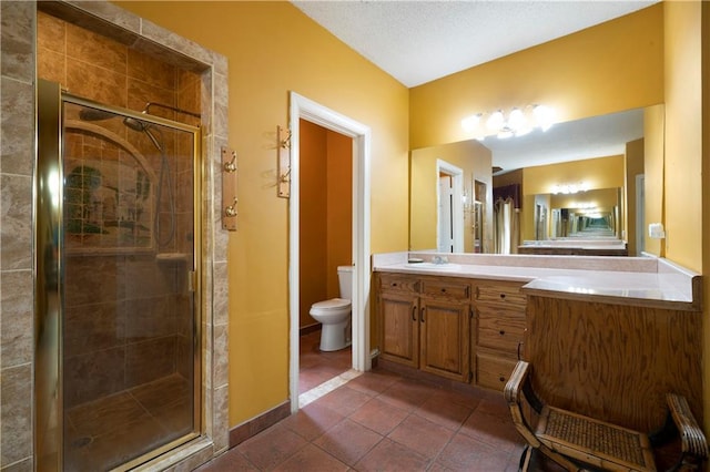 790 Friendship Church Rd, Douglasville, GA 30134 - bathroom with a stall shower, vanity, and tile patterned flooring