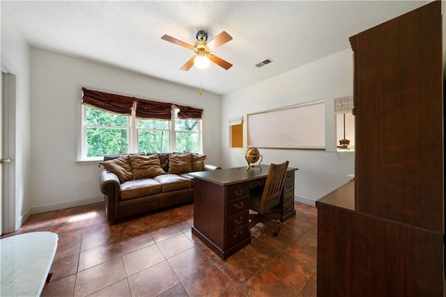 790 Friendship Church Rd, Douglasville, GA 30134 - office space with ceiling fan and dark tile patterned floors