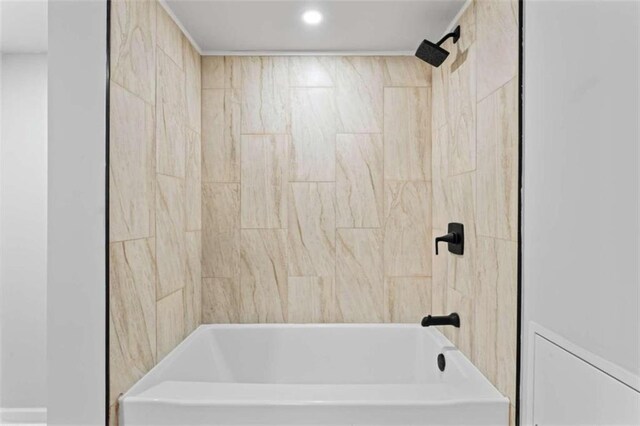 bathroom featuring bathing tub / shower combination