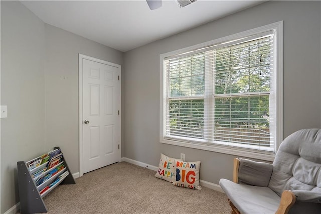 4901 Wilkie Way NW, Acworth, GA 30102 - living area featuring carpet flooring and a ceiling fan