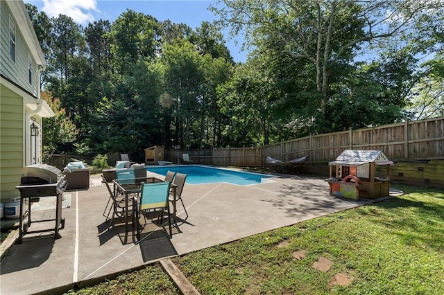 4901 Wilkie Way NW, Acworth, GA 30102 - view of pool featuring a fenced backyard, a patio, and area for grilling