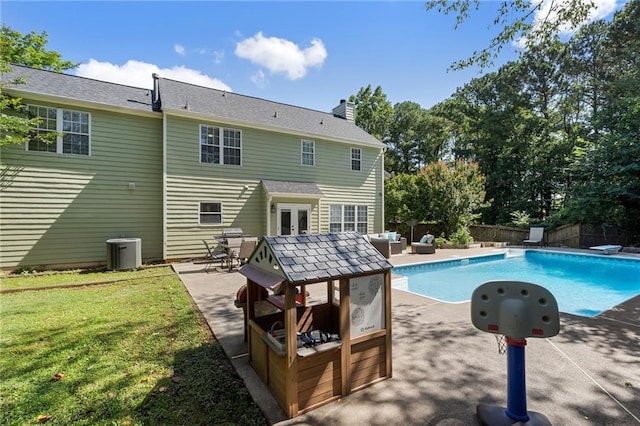 4901 Wilkie Way NW, Acworth, GA 30102 - view of swimming pool featuring a patio, a fenced backyard, and a diving board