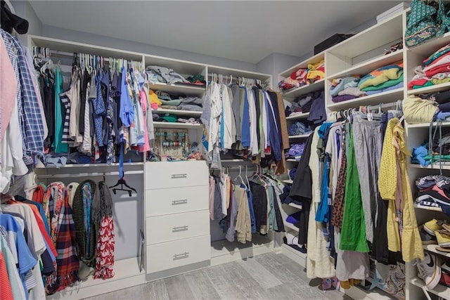 spacious closet featuring wood finished floors