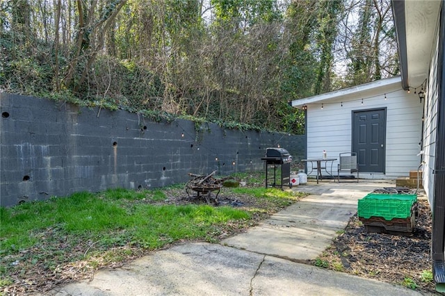 exterior space featuring a patio and a fenced backyard