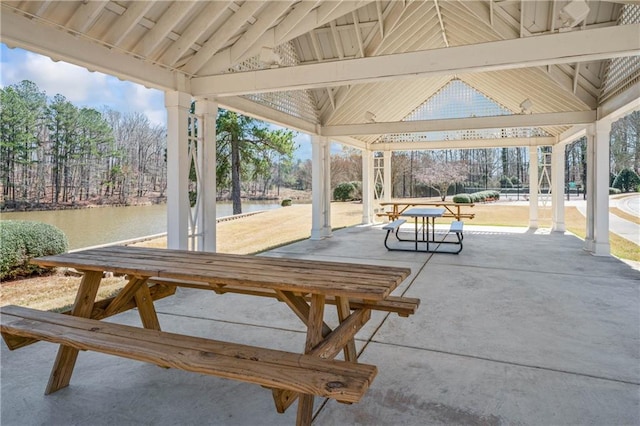 view of patio featuring a gazebo