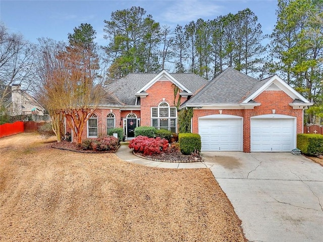 view of front of home with a garage