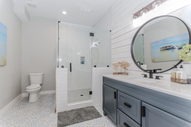 6044 Wade Orr Rd, Flowery Branch, GA 30542 - full bath with vanity, a stall shower, and recessed lighting
