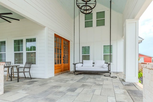 6044 Wade Orr Rd, Flowery Branch, GA 30542 - view of patio featuring ceiling fan