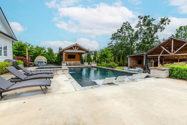 6044 Wade Orr Rd, Flowery Branch, GA 30542 - outdoor pool with a gazebo and a patio area