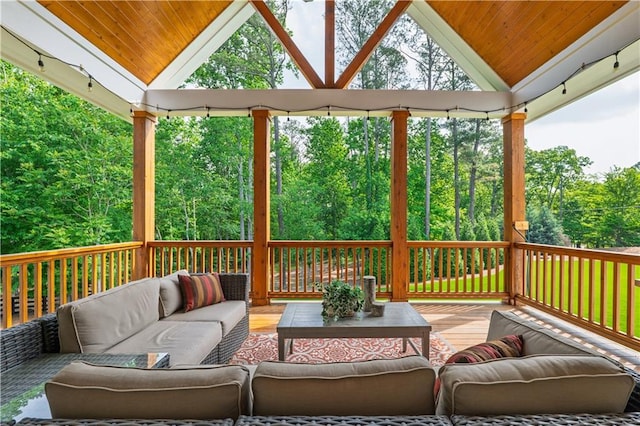 exterior space featuring outdoor lounge area