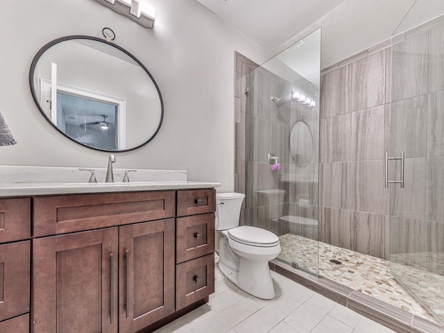 5039 Towne Lake Hls N, Woodstock, GA 30189 - full bath with toilet, a shower stall, tile patterned flooring, and vanity