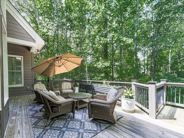 5039 Towne Lake Hls N, Woodstock, GA 30189 - wooden deck featuring an outdoor living space