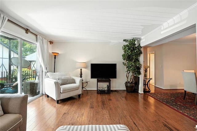6851 Roswell Rd Unit F5, Sandy Springs, GA 30328 - living room with hardwood / wood-style floors and crown molding