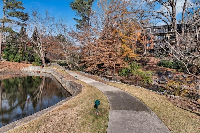 view of community featuring a water view