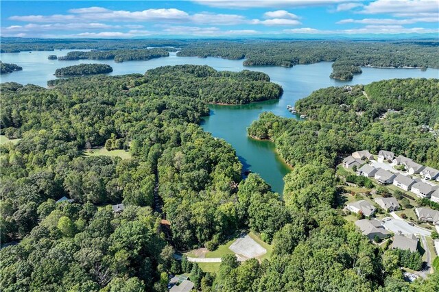 3464 Carolyn St, Gainesville, GA 30504 - drone / aerial view of a heavily wooded area and a nearby body of water