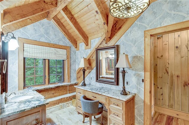 3464 Carolyn St, Gainesville, GA 30504 - home office with wooden ceiling and a sink