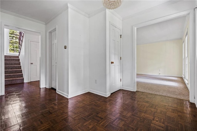 1229 Colony Cir, Marietta, GA 30068 - spare room featuring stairway and ornamental molding