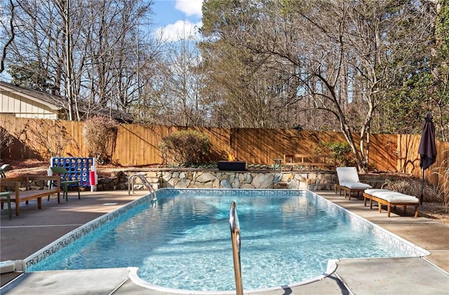 view of swimming pool with a patio