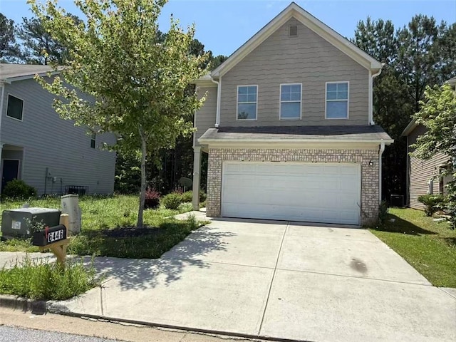 6446 Grey Fox Way, Riverdale, GA 30296 - view of front of property featuring brick siding, driveway, a garage, and central air condition unit