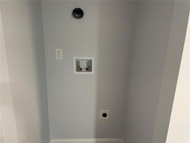 laundry area featuring electric dryer hookup, washer hookup, and laundry area