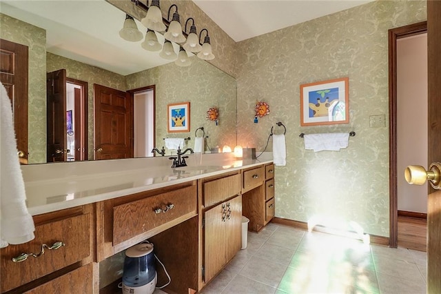 bathroom featuring tile patterned floors and vanity