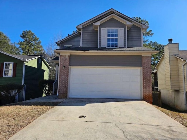 view of property with a garage