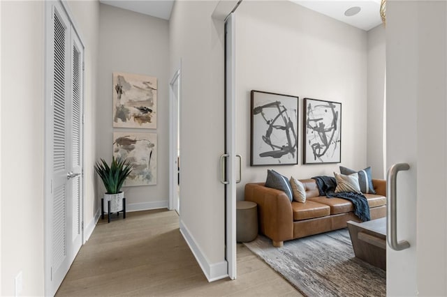 hallway featuring light hardwood / wood-style floors