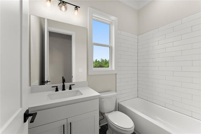 1419 Coretta Bnd, Atlanta, GA 30318 - bathroom featuring toilet, vanity, and  shower combination