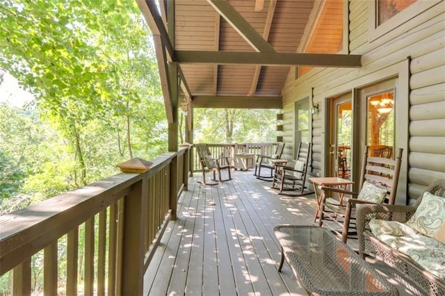 view of wooden deck