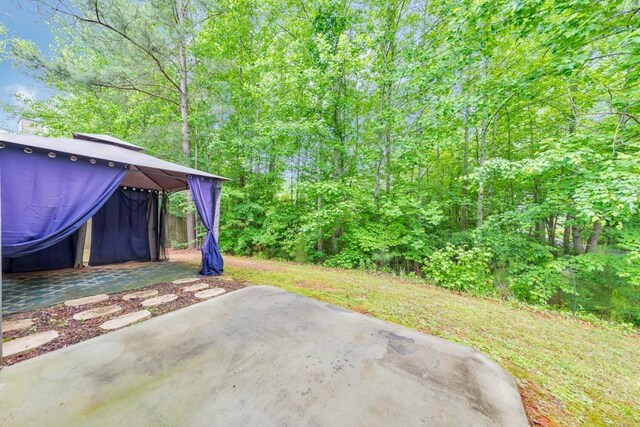 view of patio featuring a gazebo