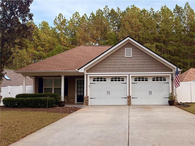 view of front facade with a garage