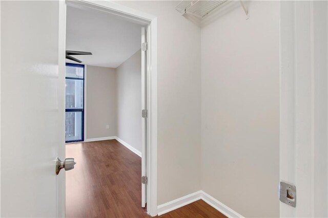 interior space with hardwood / wood-style flooring