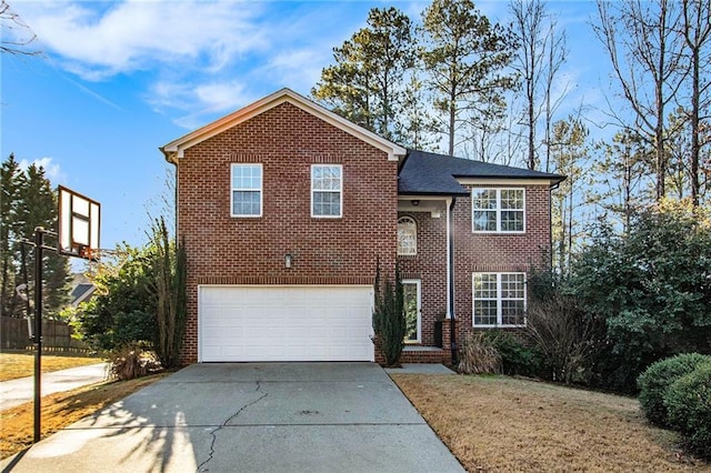 view of property with a garage