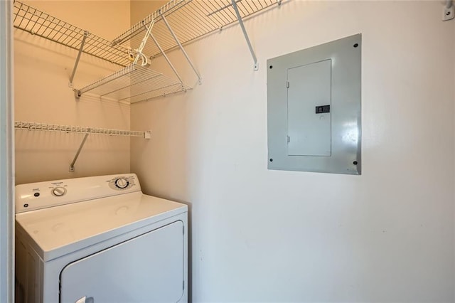 laundry room with washer / clothes dryer and electric panel