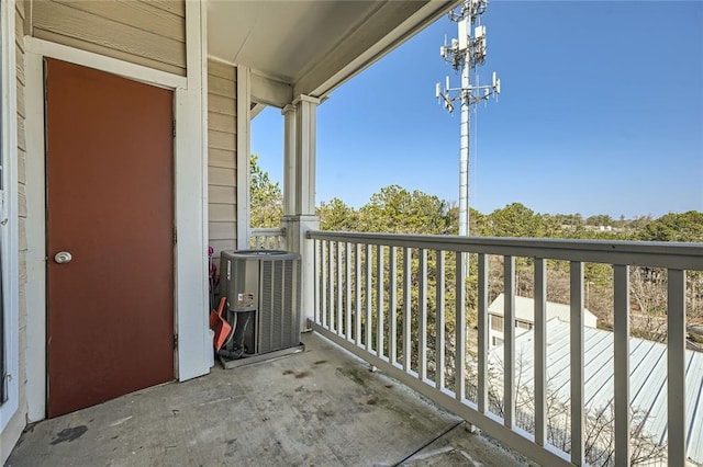 balcony with cooling unit