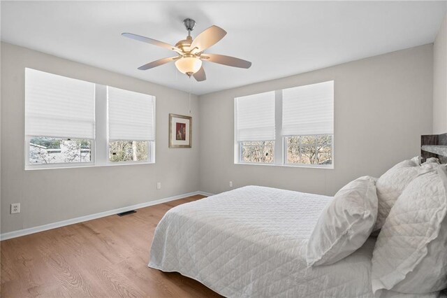 3595 S St NW, Duluth, GA 30096 - bedroom with multiple windows, wood finished floors, baseboards, and ceiling fan