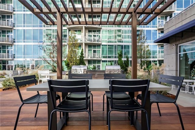 view of patio with a grill and exterior kitchen