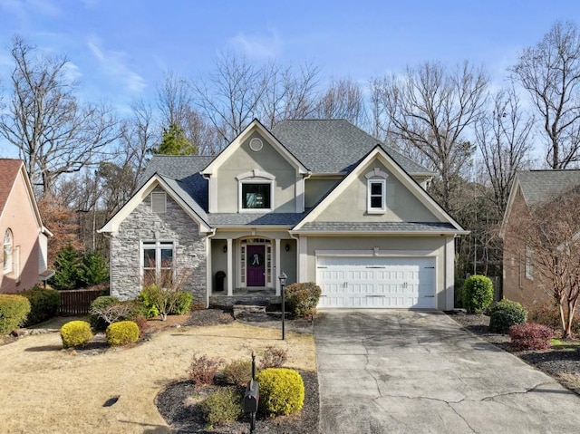 view of front facade with a garage