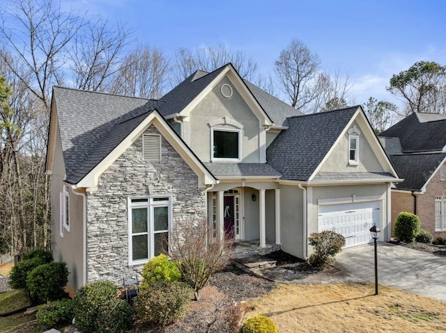 view of front of house with a garage