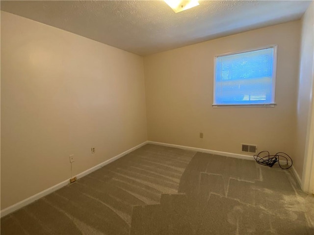 spare room with carpet and a textured ceiling