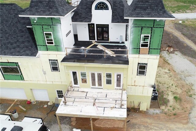 back of property with french doors