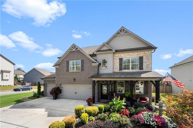 craftsman-style house featuring a garage