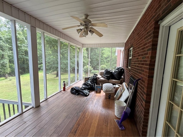349 Bald Rock Rd, Oxford, GA 30054 - sunroom with a ceiling fan