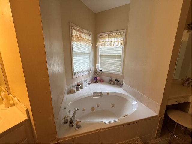 349 Bald Rock Rd, Oxford, GA 30054 - bathroom featuring a jetted tub and vanity