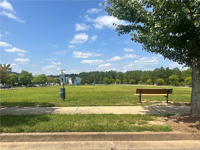 view of community with a lawn