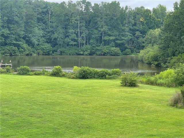 view of yard featuring a water view